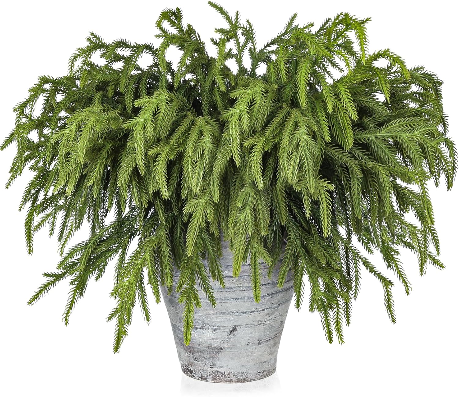 Artgar 24 Pcs Pine Branches - 18 Inch Artificial Green Pine Stem - Real Touch Christmas Greenery Pines Branches for DIY Flower Arrangement Home Indoor Christmas Decor