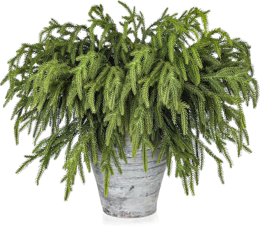 Artgar 50 Pcs Pine Branches - 18 Inch Artificial Green Pine Stem - Real Touch Pines Branches - Christmas Greenery Pines Branches for DIY Flower Arrangement Home Indoor Christmas Decor