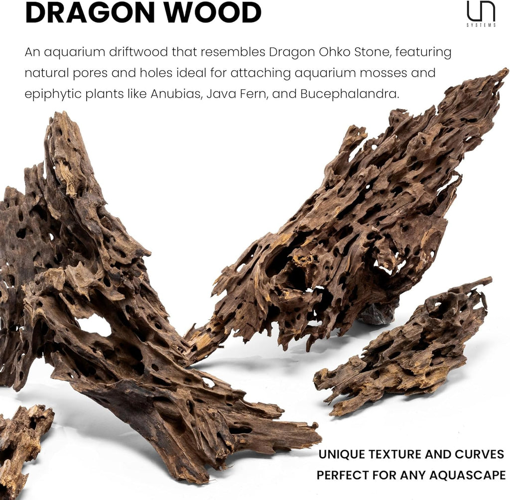 Ultum Nature Systems Driftwood - Dragon Drift Wood for Fish Tank, Planted Tank, Terriarium, Paludarium - Versatile Natural Driftwood Decor, Events Wood Centerpiece - Dragon Wood, XS 3-8", 5 Pack