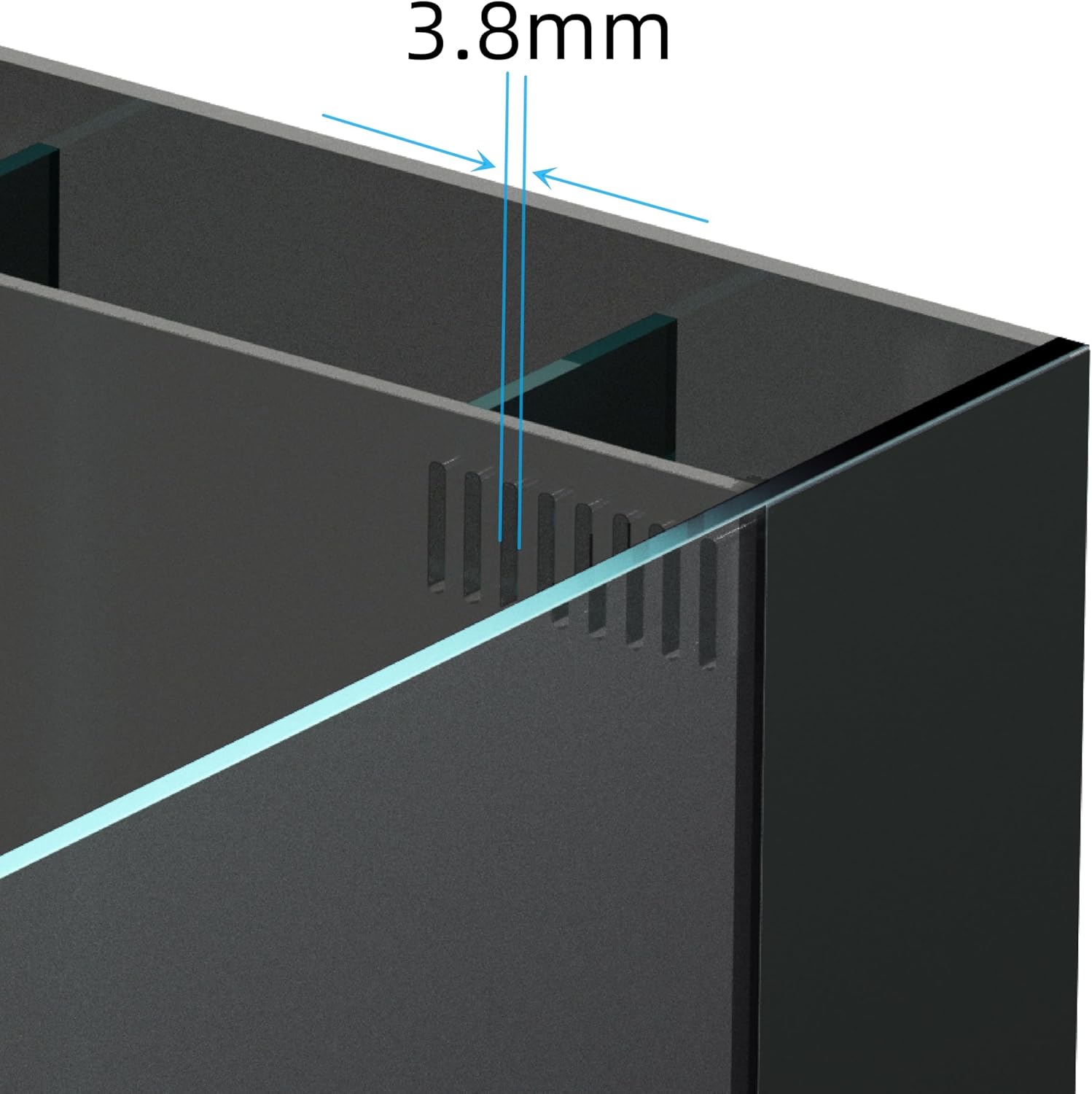 LANDEN 40C 11 Gallon Ultra Clear Glass Rimless Low Iron Aquarium Tank with Rear Filtration Chamber(Return Pump Included) for Salt and Fresh Water,15.8Wx15.8D×15.8H in(40x40x40cm) 6mm Thickness