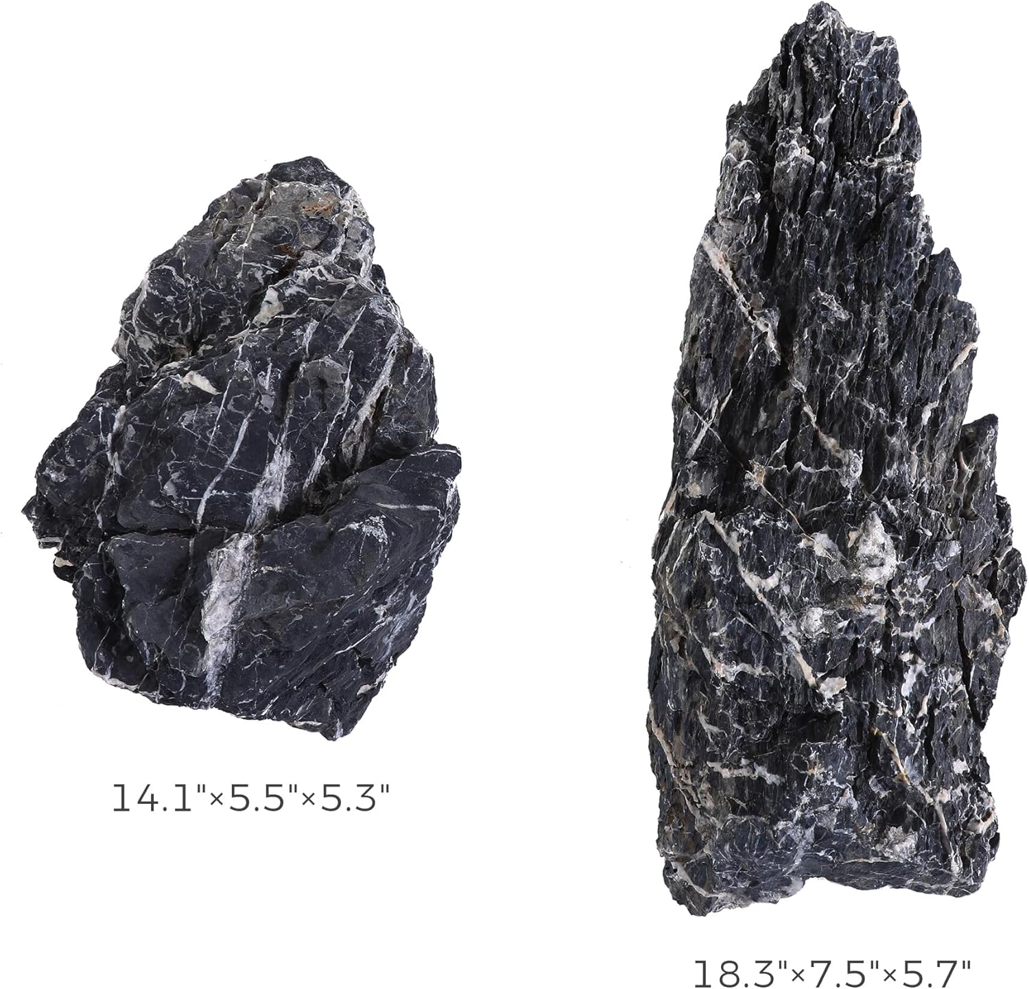 14-16 Inches Natural Seiryu Stone 2 PCS Ultra Large Aquarium Rocks for Aquascaping, Aquarium Landscaping, Terrariums, Fish Tank Decoration, Vivariums, Paludarium, Amphibian Enclosures