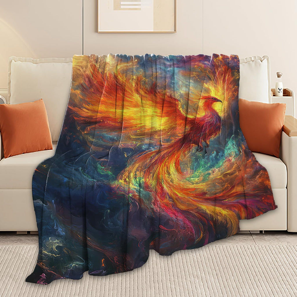 Phoenix Blanket Phoenix Bird Throw Blanket Bird Gifts for Women Girls Men Boys Kids Adults Super Soft Cozy Plush Fluffy Fuzzy Fleece Blanket Decor 40''X50''
