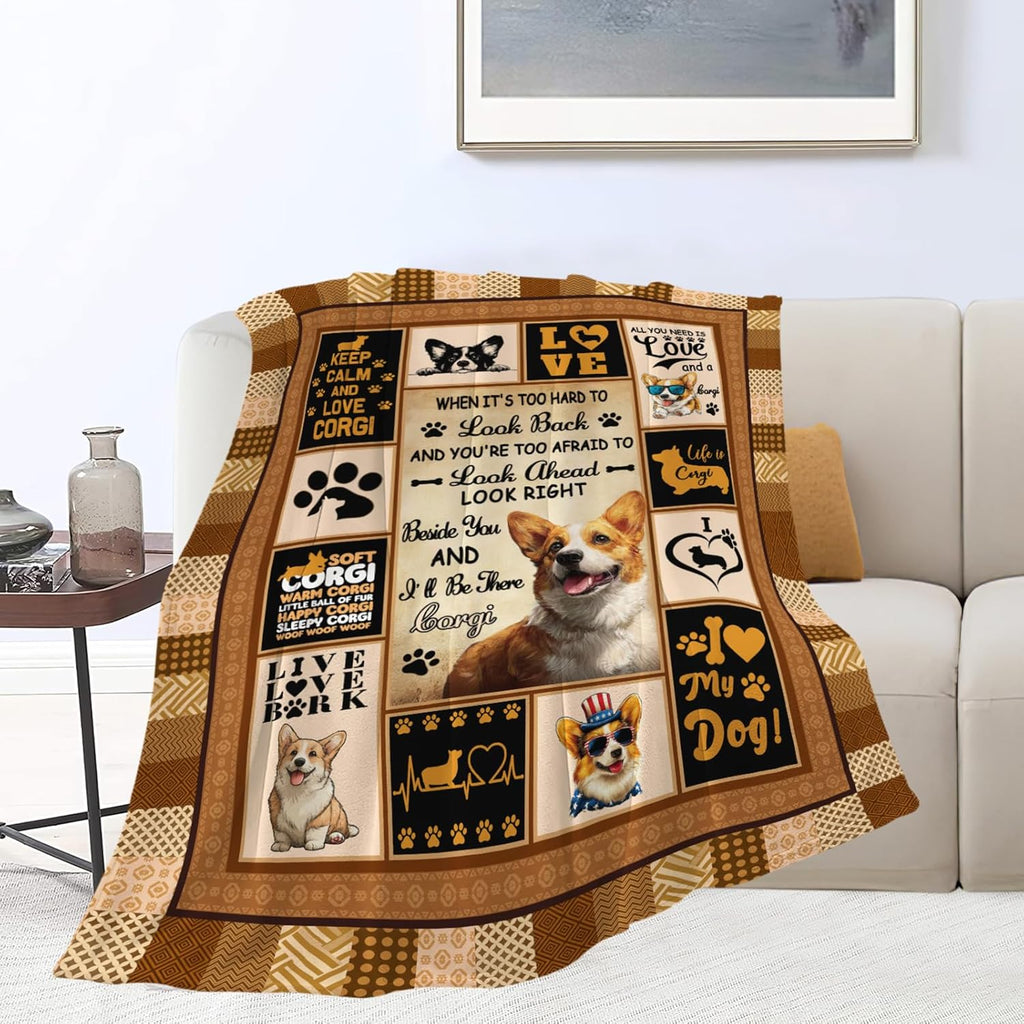 Corgi Throw Blanket Corgi Puppy Stuff Gifts for Dog Lover Kids Girls Boys Adults Women Men Soft Cozy Warm Plush Fluffy Fuzzy Fleece Blanket Decor 40''X50''