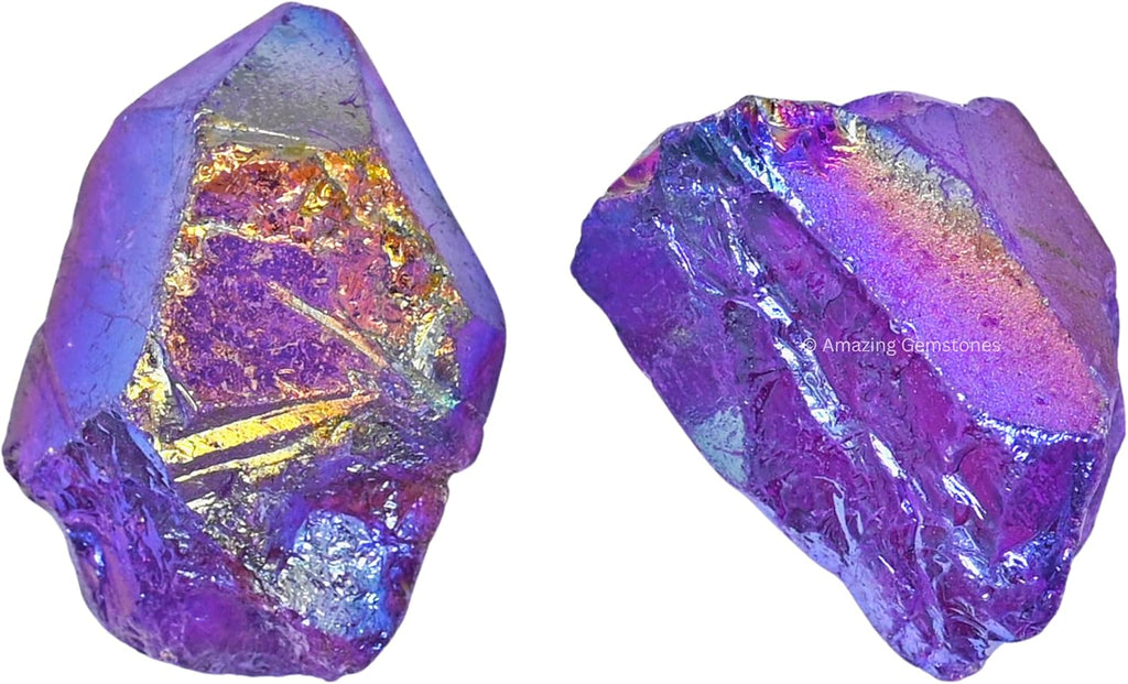 Amazing Gemstone Amethyst Aura Quartz Raw Crystals and Healing Stones, Natural Rocks for Meditation and DIY Raw Stones and Crystals (1 lb)