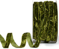 MAYREEL 3/8 Inch Moss Green Crushed Velvet Ribbon Olive Green Vintage for Flower Bouquet Gift Wrapping Wedding Invitations Crafts Christmas Decorations Party 25 Yards
