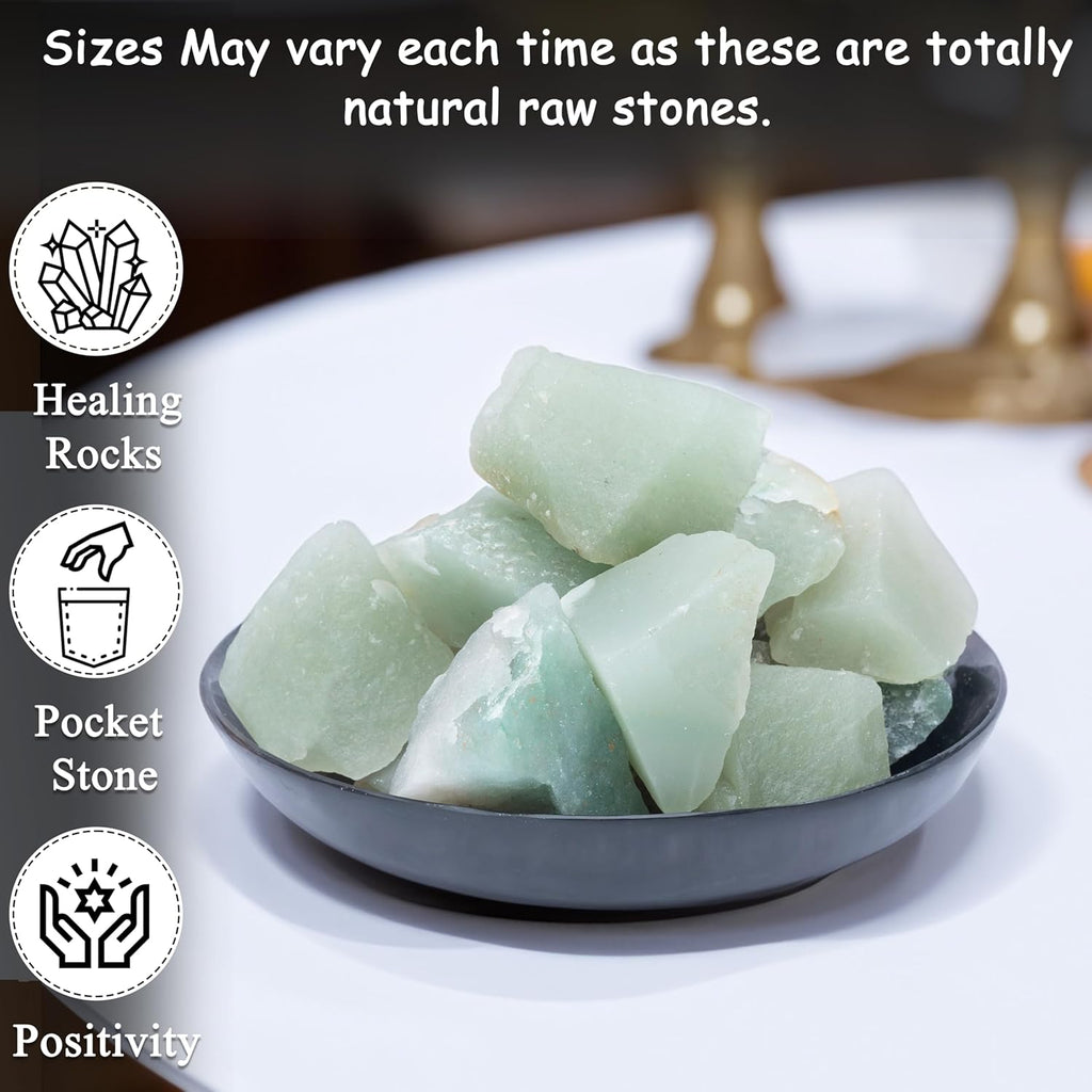 Crocon Green Jade Rough Bulk Natural Stone Raw Gemstone Tumbling Cabbing Polishing Gem Mining Energy Generator Chakra Balancing Reiki And Crystal Healing Good Luck Home Office Decor Weight: 1Lb Approx