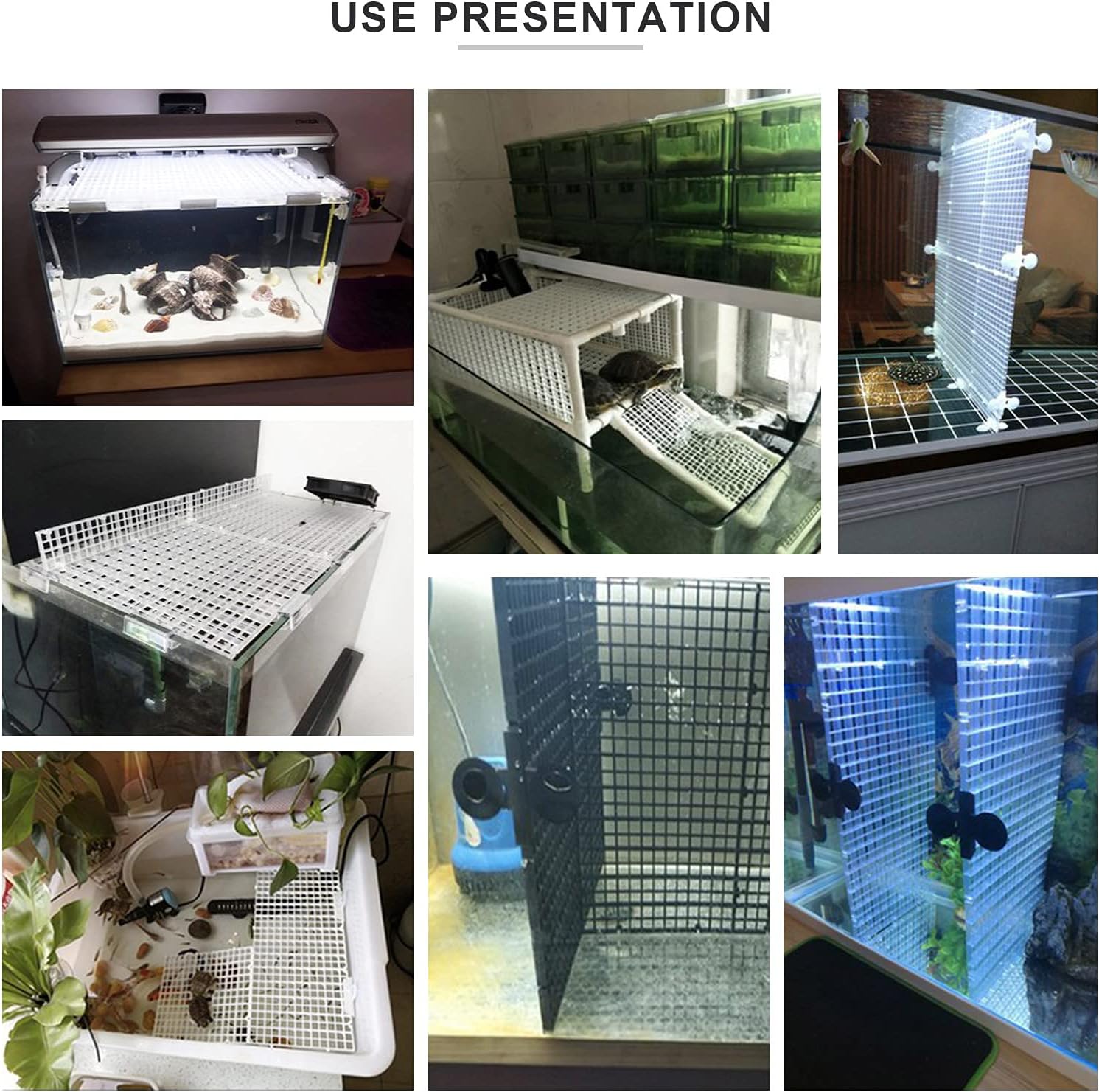 Create idea 10pcs Aquarium Divider Isolation Board Partition Pane Separator Black Mixed Breeding to Keep Different Fish from The Fight 20pcs Sucker Clips