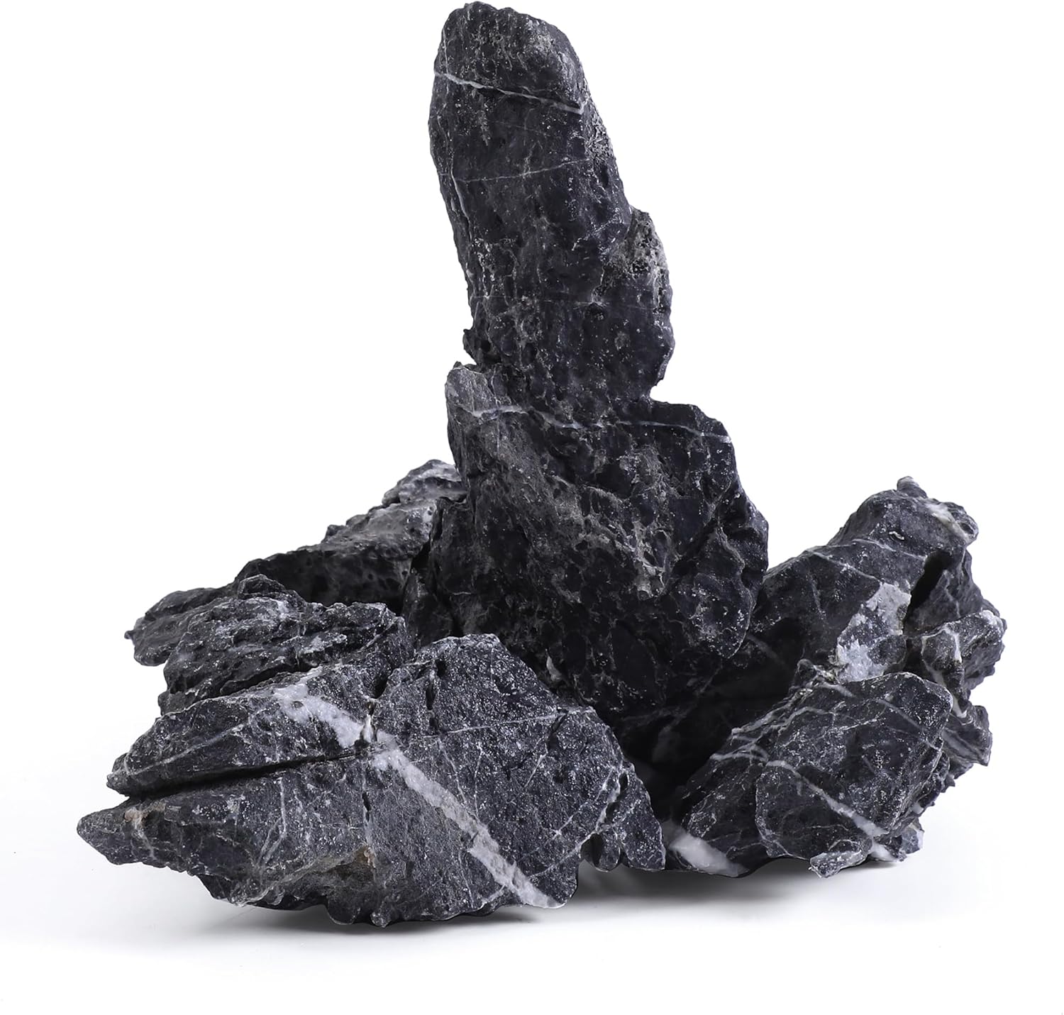 6-8 Inches Natural Seiryu Stone 4 PCS Aquarium Rocks for Aquascaping, Aquarium Landscaping, Terrariums, Fish Tank Decoration, Vivariums, Paludarium, Reptile and Amphibian Enclosures