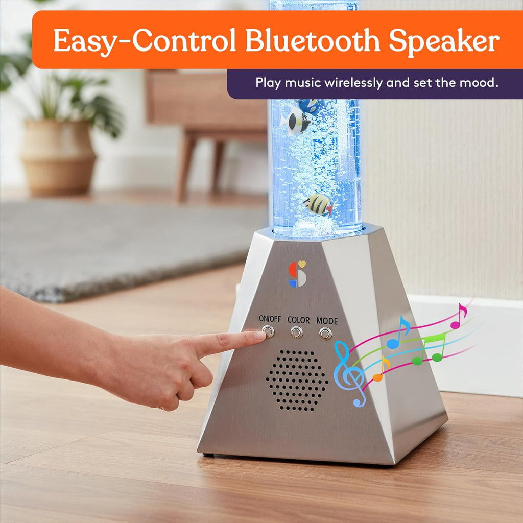 Special Supplies Aquarium Sensory Fish Bubble Light Tube with Bluetooth Speaker, 16-Color LED Nightlight, Remote Control, Floor-Standing Lamp for Kids and Adults, 4 Ft (Diamond)