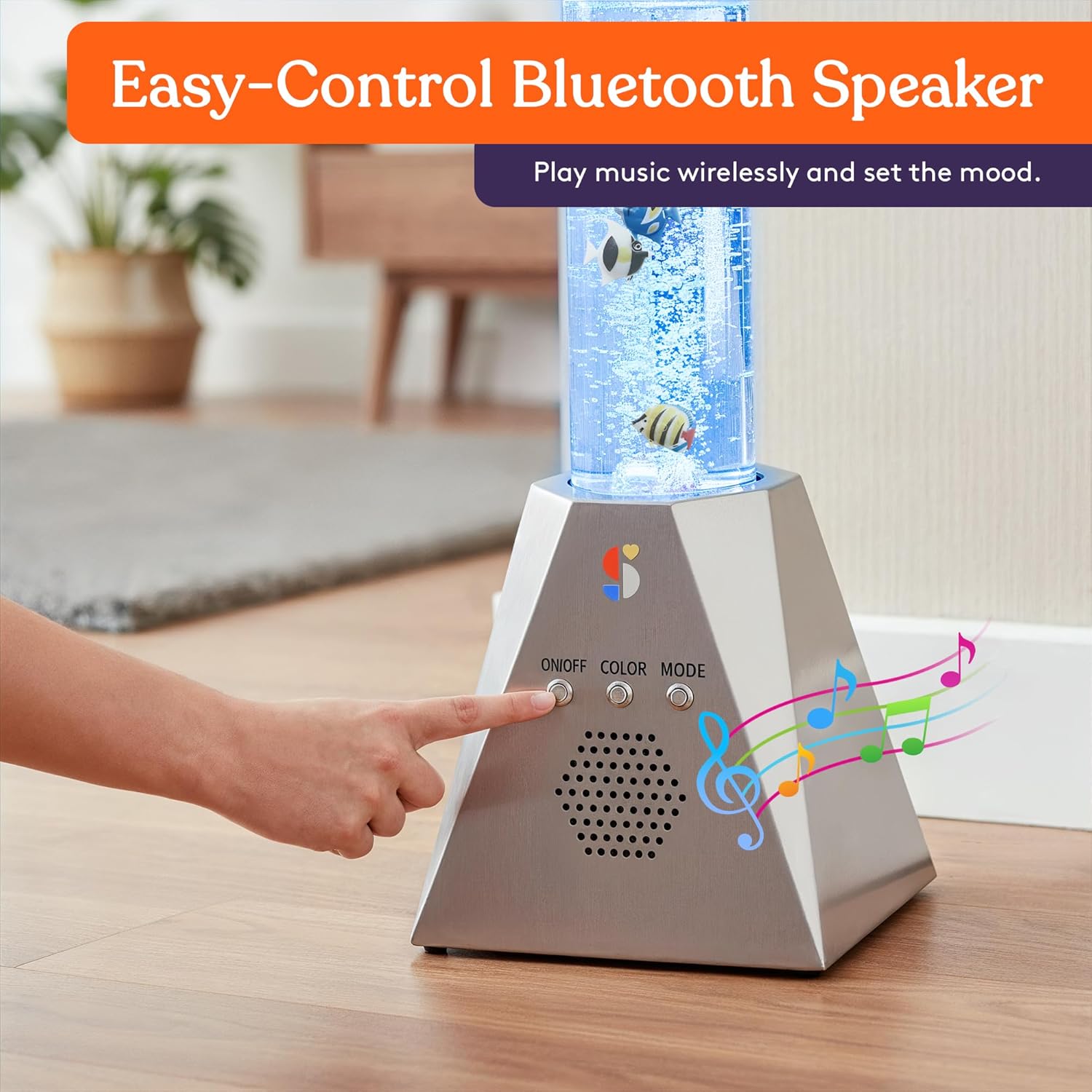 Special Supplies Aquarium Sensory Fish Bubble Light Tube with Bluetooth Speaker, 16-Color LED Nightlight, Remote Control, Floor-Standing Lamp for Kids and Adults, 4 Ft (Diamond)
