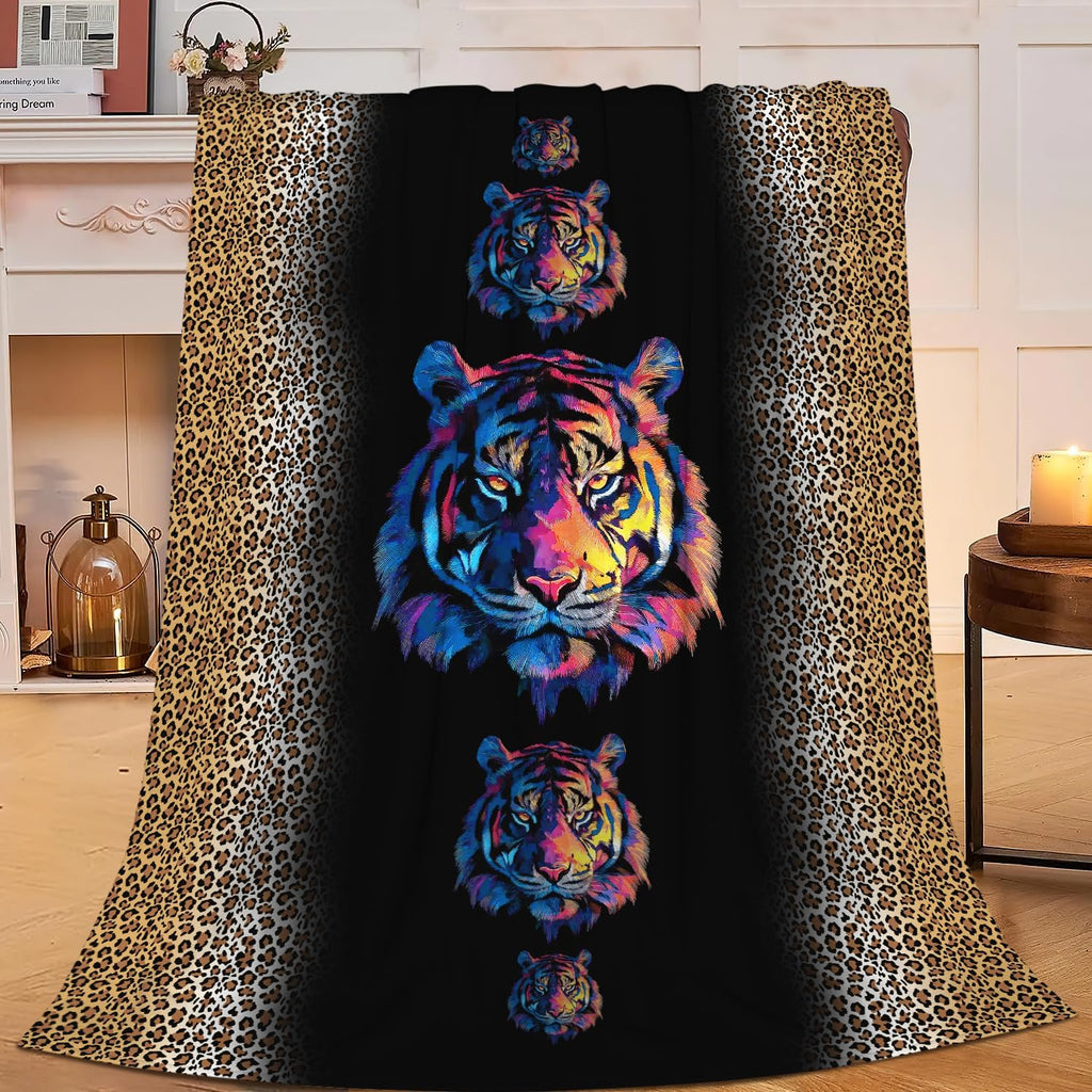 Tiger Throw Blanket Tiger Stuff Gifts for Kids Girls Boys Adults Women Men Soft Cozy Warm Plush Fluffy Fuzzy Fleece Blanket Decor 40''X50''