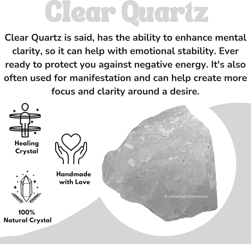 Amazing Gemstone Clear Quartz Raw Crystals and Healing Stones, Natural Rocks for Tumbling - DIY Raw Stones and Crystals, 2 Pieces
