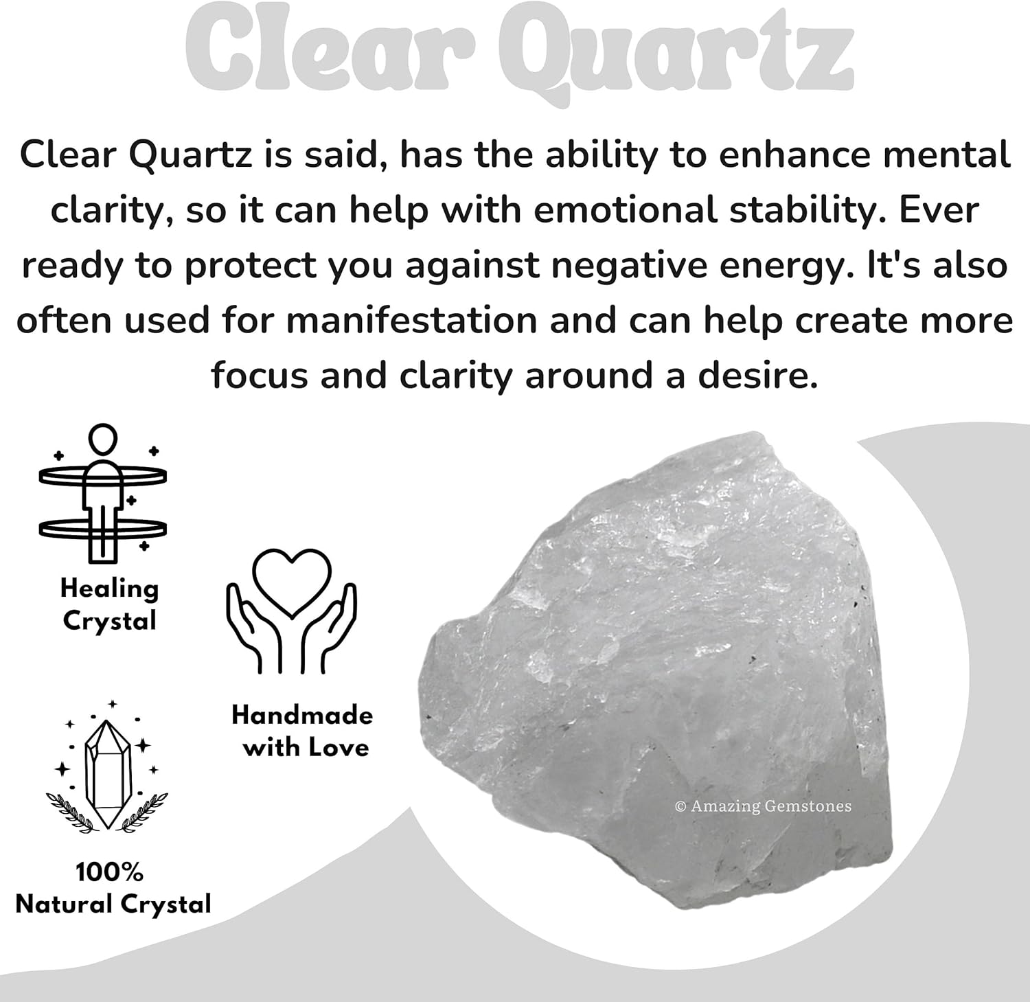 Amazing Gemstone Clear Quartz Raw Crystals and Healing Stones, Natural Rocks for Tumbling - DIY Raw Stones and Crystals, 2 Pieces