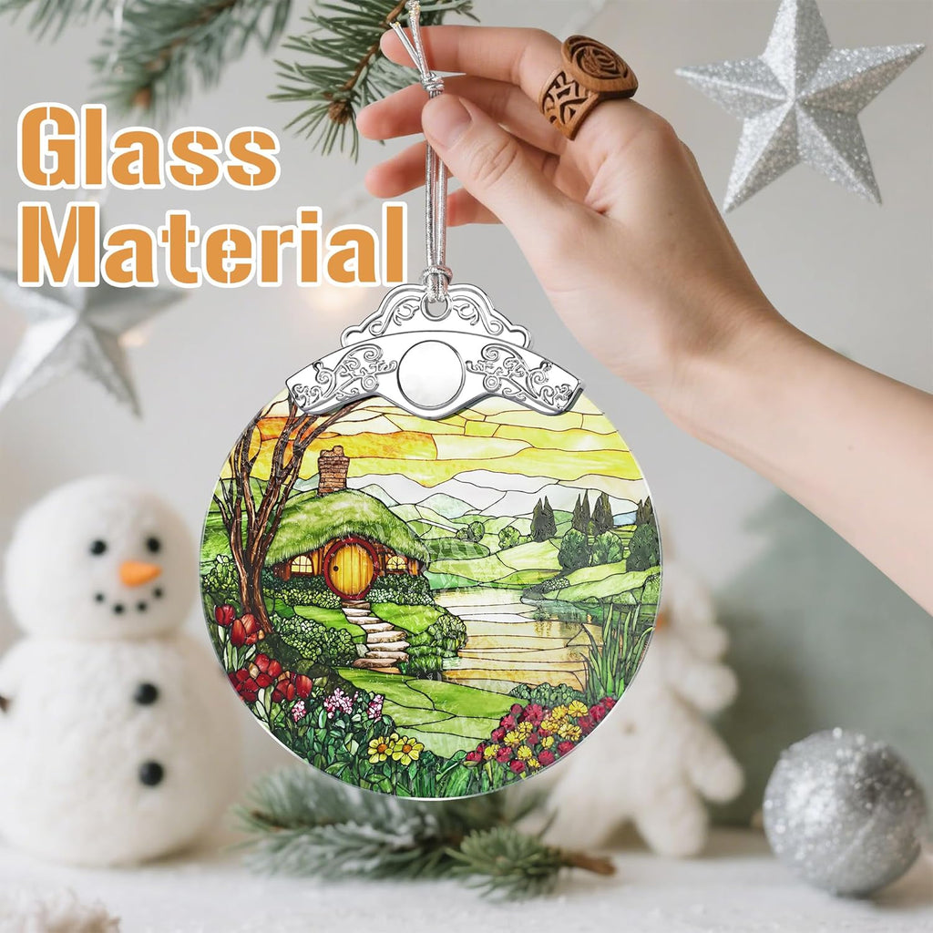 Christmas Ornaments, Christmas Decorations for Tree, Keepsake Ornaments, Holiday Ornament, Holiday & Xmas Gifts, Gifts for Pastoral Lovers & Nature Lovers - Hobbit Home-Theme