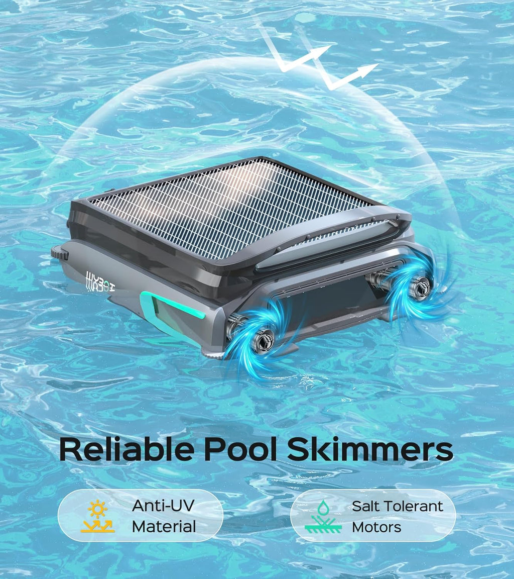 WYBOT F1 Pool Skimmer Robot Cleaner, App Remote Control, Automatic Solar Pool Cleaner, Water Clarification, Obstacle Avoidance, Anti-Stranding, Ideal for All Swimming Pool Types