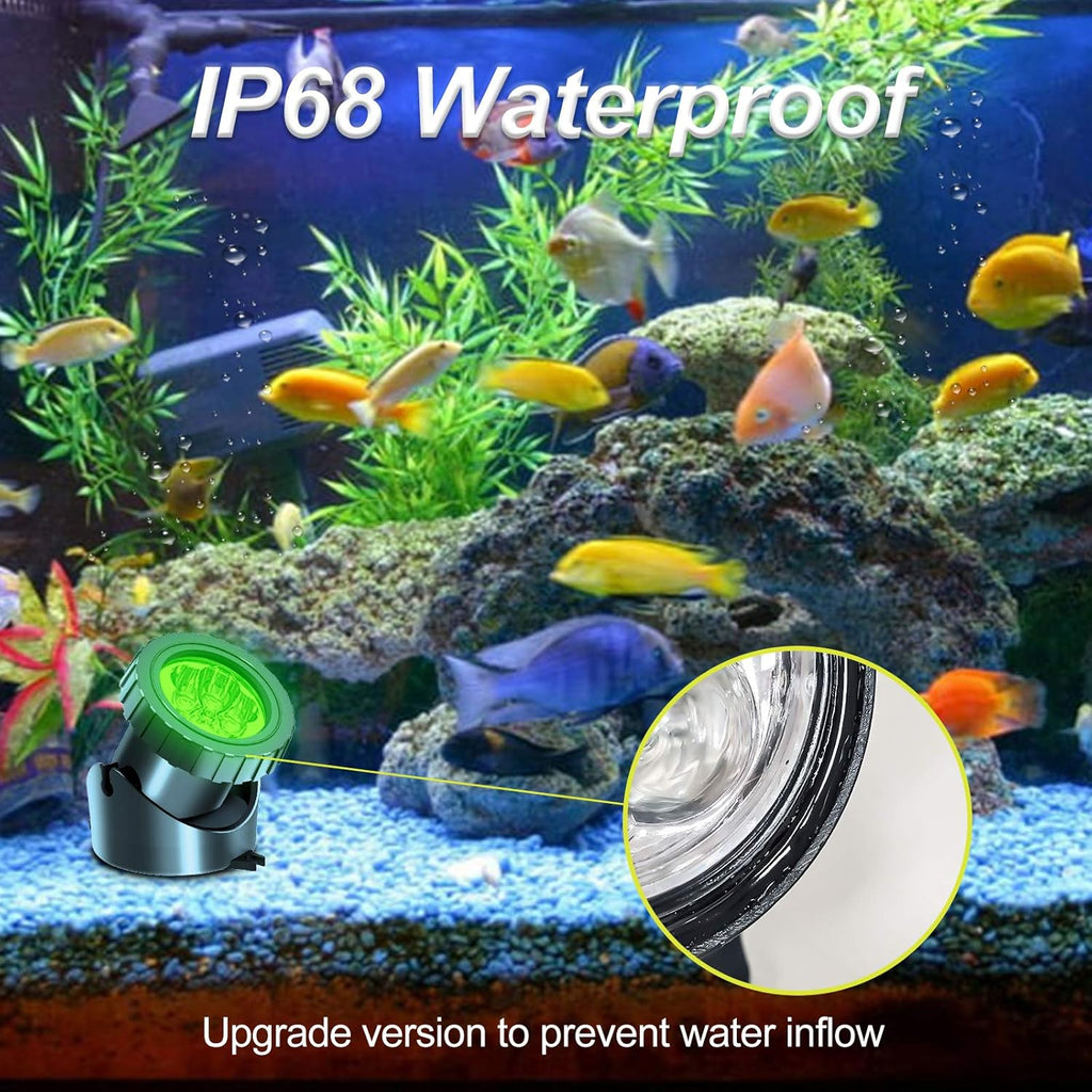 T-SUN Solar Pond Lights, 3 in 1 RGB Color Changing Underwater Pond Lights, Outdoor Waterproof LED Landscape Spotlights for Fish Tank Garden Yard Pool Pond Fountain Waterfall Decoration(3 Head Lamp)
