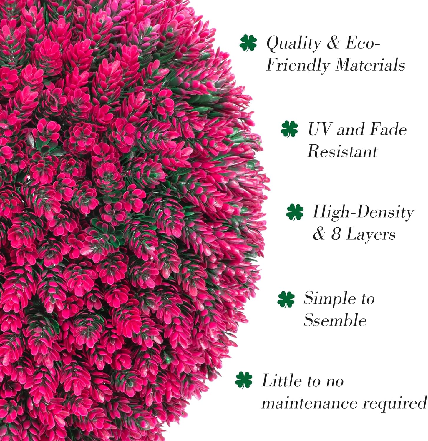 16.7 Inch Artificial Pine Cone Topiary Balls Set of 2, Rose Boxwood Balls with 7 Layers Leaves UV Protection Faux Evergreen Plants Outside Decor for Porch Garden Backyard