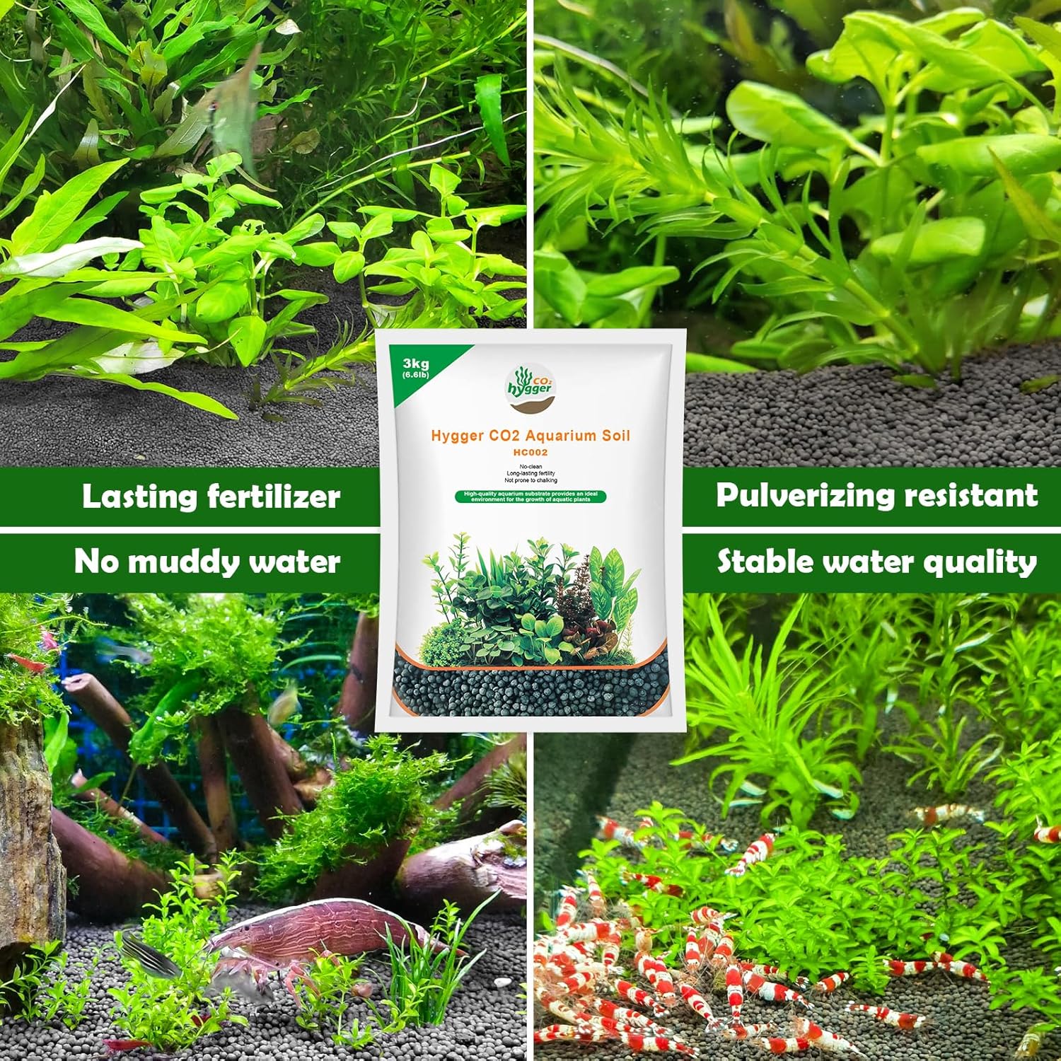13.2Ib Aquarium Soil Water Grass Mud Fish Tank Aquascaping Aquarium Substrate Soil for Plants and Shrimps,No Need to Wash and No Muddy Water