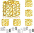 6 Pack Fairy Lights Battery Operated, 33Ft 100 LED Twinkle Lights with Remote and Timer, 8 Modes Waterproof Lighting for DIY Bedroom Wedding Table Centerpieces Christmas
