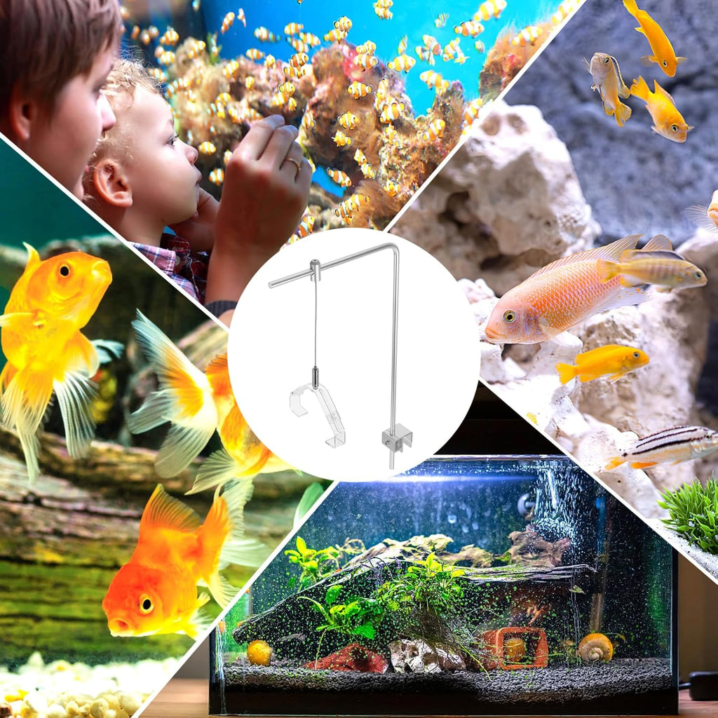 BESPORTBLE 2Pcs Aluminum Alloy Aquarium Light Mount Stand - Adjustable High Brightness Aquarium Lighting Holder for Freshwater & Saltwater Fish Tanks, Easy Installation, 15.74 X 9.84 Inches