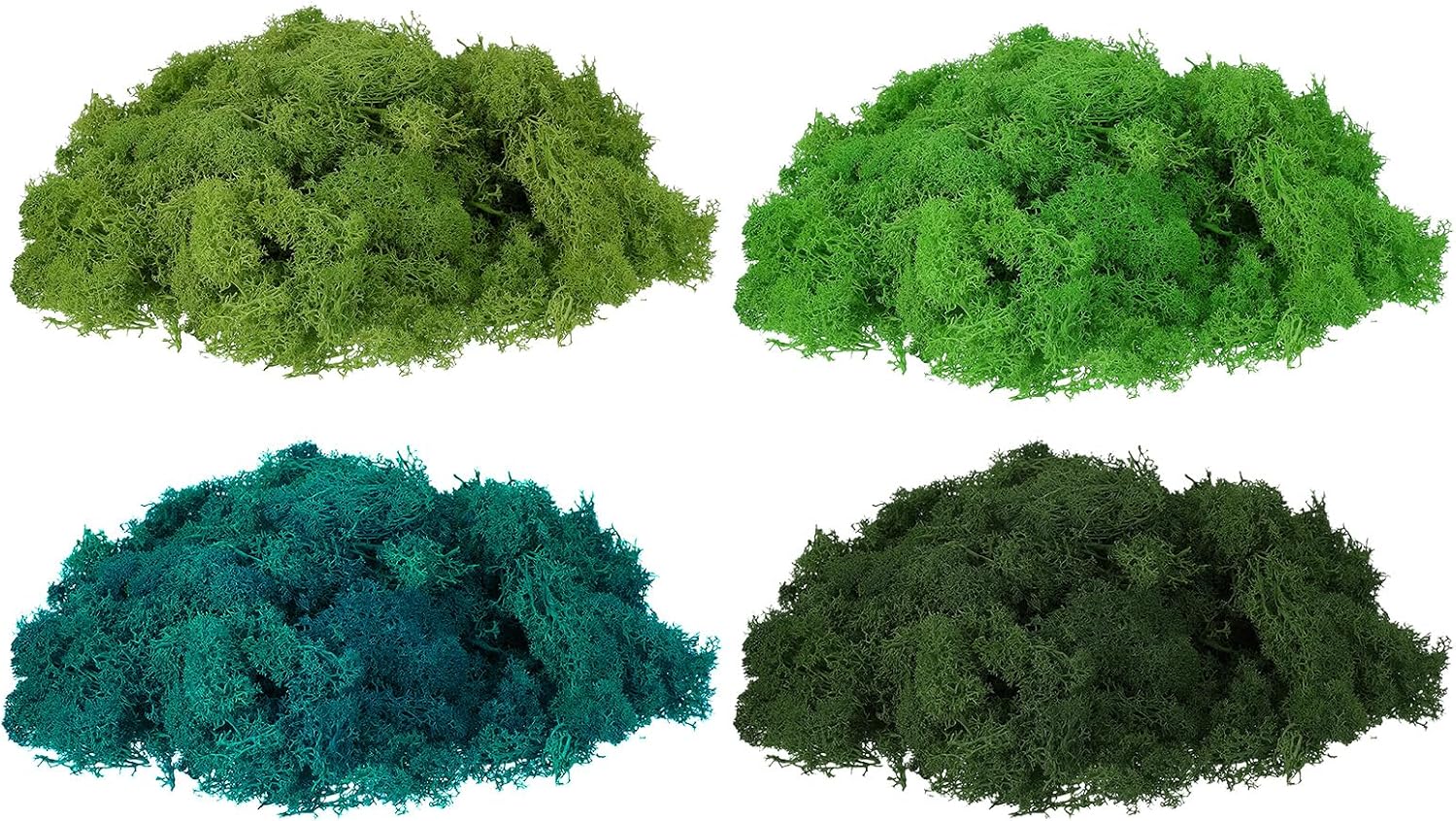 uxcell Preserved Reindeer Moss, 14oz Fake Moss for Crafts Artificial Dried Lichen for Decoration Terrariums Potted Plants, Mix Green
