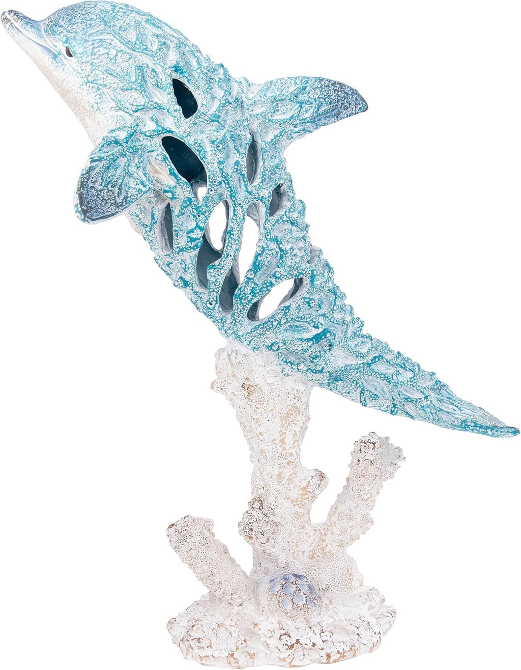 Coral Reef Dolphin Swimming Figurine Coastal Decor Decorative for Home Nautical Collection