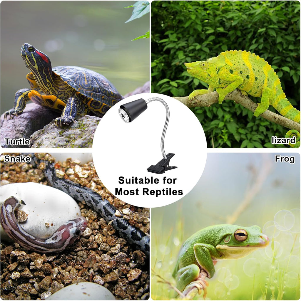 Reptile Heat Lamps, UVA/UVB Turtle Heat Lamp,Turtle Aquarium Light Bulbs, Heating Lamps with 360° Rotatable Heat Lamp for Lizard Turtle Snake Aquarium Aquatic Plants,2 Heat Bulbs 110V