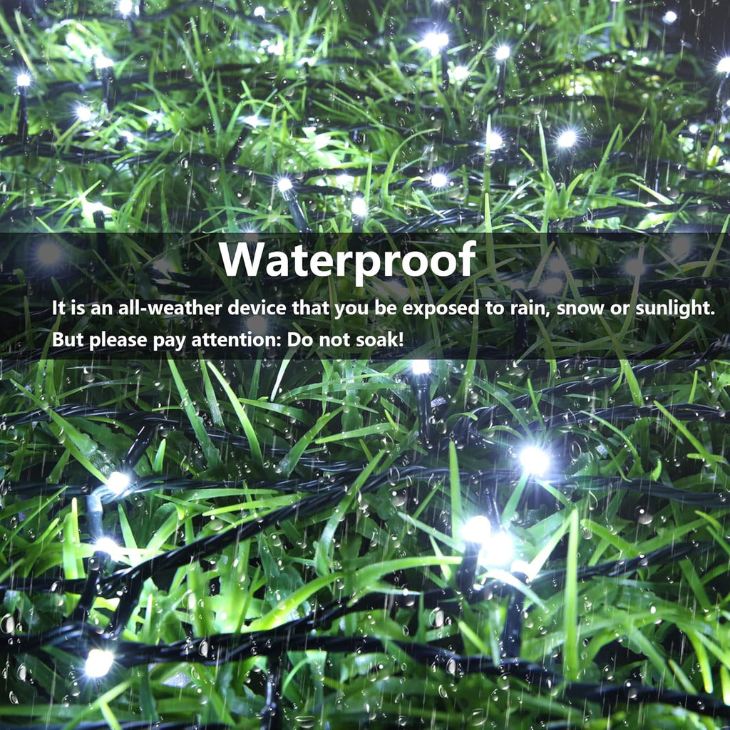 Joomer Solar Christmas Lights Outdoor, 105FT 300 LED 8 Modes Solar String Lights Waterproof Fairy Tree Lights for Garden Yard Patio Christmas Decoration(White)