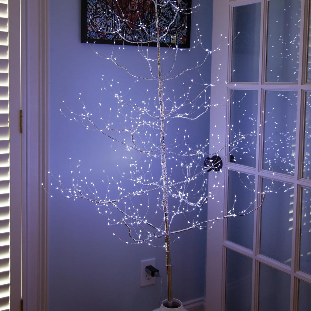 5 Ft Silver Fairy Light Tree Home Décor Fairy Tree, 570 Cool White LED Lights