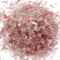 SUNYIK Strawberry Quartz Tumbled Chips Stone,Crushed Crystal Quartz Pieces,Irregular Shaped Stones,1pound(about 460 gram)