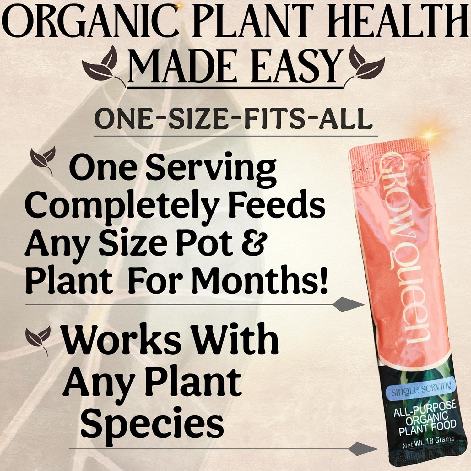 All-in-One Complete Organic Plant Food, Indoor Plant Fertilizer, for Houseplants, Organic Fertilizer for Vegetable Gardens, 11 Formulated Single Servings Feeds 22 gal Fast and Slow Release