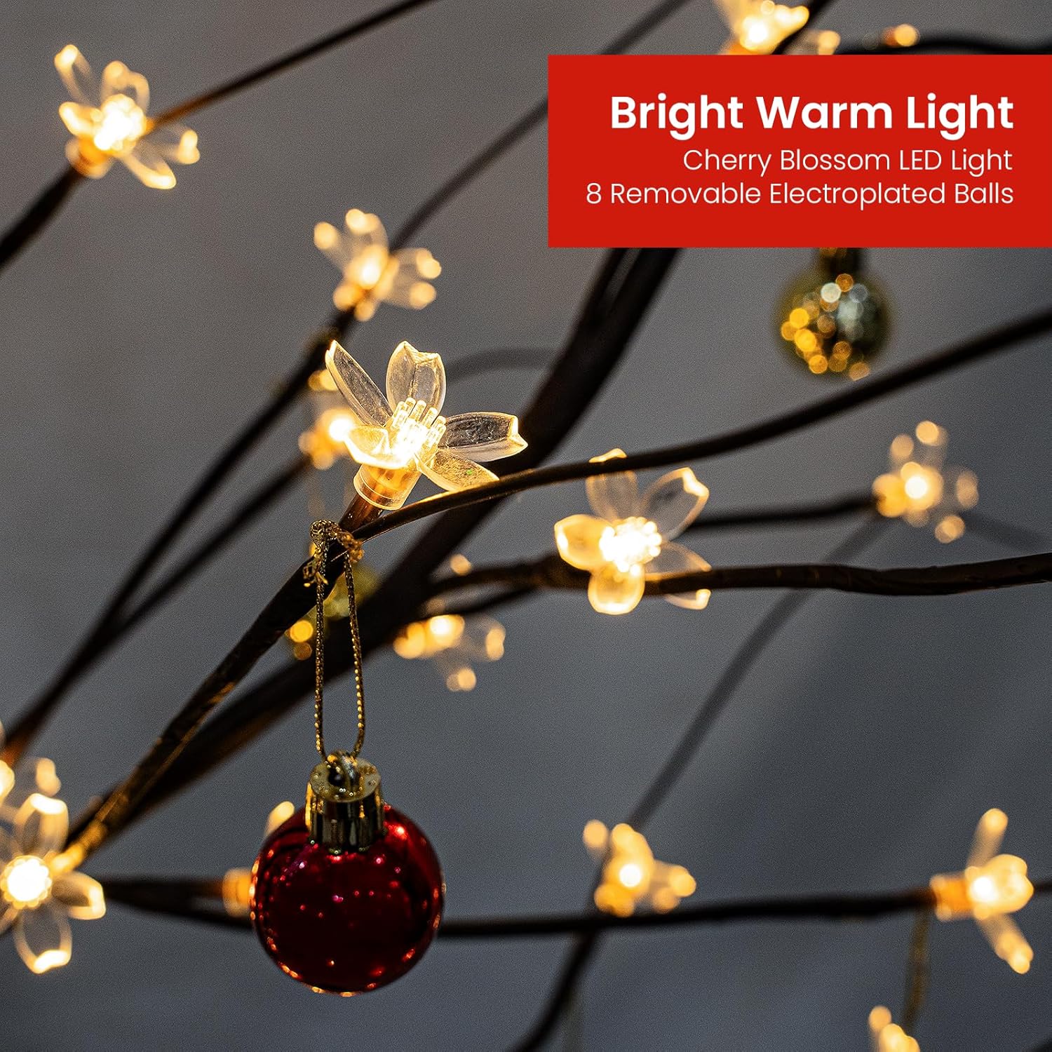 Lamerge Brown Lighted Birch Tree Set of 3, Christmas Decorations Birch Tree with Lights for Home Holiday Party, Indoor/Outdoor 4FT+5FT+6FT, Halloween Decorations