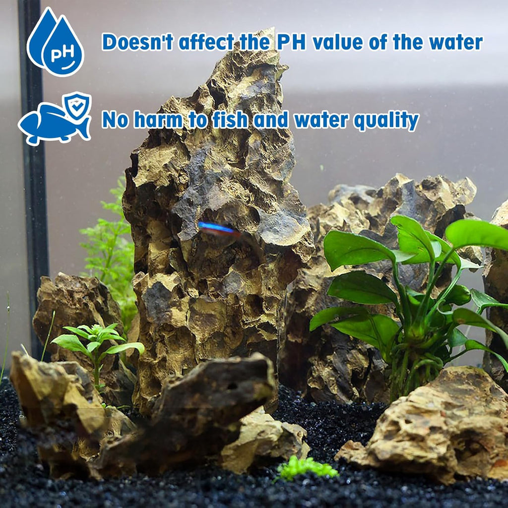 Hamiledyi 10 PCS Natural Aquarium Rocks 2" to 5" Dragon Stone Aquarium Decor Rocks Aquascape Rocks Landscaping Model for Fish Tank Terrariums Vivariums