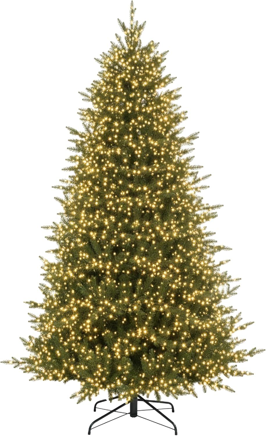 Holiday Bright Lights Royal Noble Sparkle 9 ft Pre-Lit Artificial Christmas Tree, 4,000 3 mm Rice Lights (White & Multicolor), 8 Modes, Remote & Foot Pedal