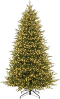 Holiday Bright Lights Royal Noble Sparkle 9 ft Pre-Lit Artificial Christmas Tree, 4,000 3 mm Rice Lights (White & Multicolor), 8 Modes, Remote & Foot Pedal