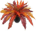 Hollyone Fake Boston Fern in Pot Fall Faux Fern Medium Potted Plant Medium Autumn Decor Plants Outdoor Indoor Autumn Boston Ferns Artificial Plants for Patio Garden Farmhouse Fall Decorations for Home