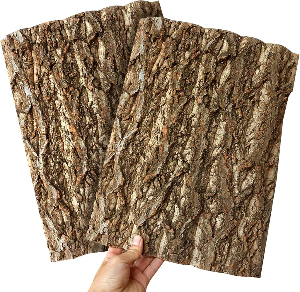 kathson 2PCS Thicker Cork Tile Background Bark 11.8 "L x 11.8" W x 0.7‘’ H Reptile Tank Terrarium Background Natural Reptile Climbing Mat for Spider Gecko Lizard Chameleon Bearded Dragon Snake