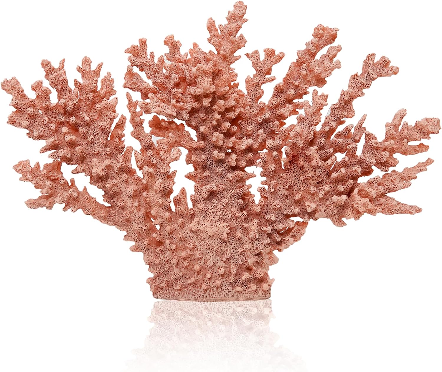 Coral Coastal Decor, Artificial Resin Coral Reef Statue, Coastal Room Decor Beach Decorations for Home Bathroom Bedroom,Ocean Themed Decor for Office,Aquarium,13.5''Lx10''H, 1008P, Pink;