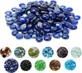 Skyflame 10-Pound Fire Glass Beads for Fire Pit Fireplace, 1/2-Inch Size Royal Cobalt Blue Luster Decorative Blended Fireglass Drops for Landscaping