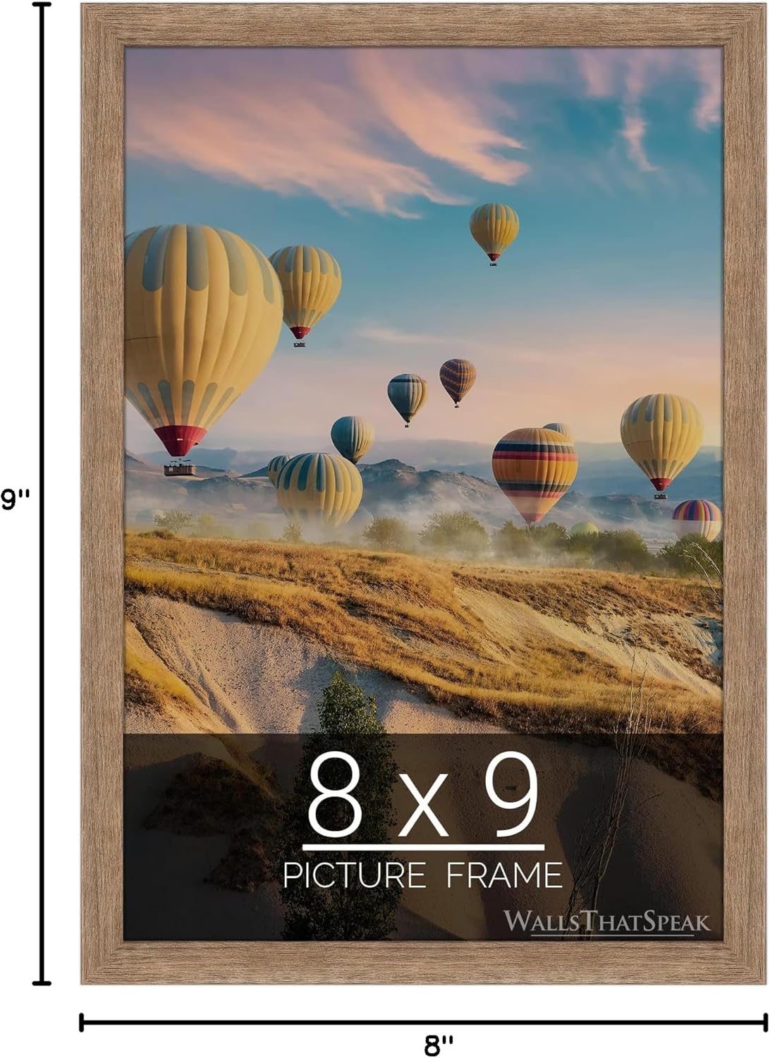 wallsthatspeak 8x9 Brown Barnwood Picture Frame for Puzzles Posters Photos or Artwork