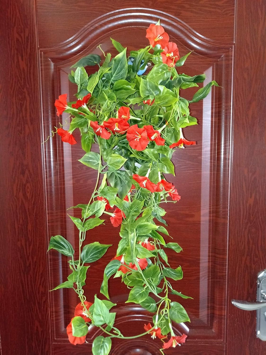 AirSun Artificial Morning Glory Flower Vines, 2pcs 15Feet Hanging Plants Silk Garland Fake Green Plant Home Garden Wall Fence Indoor Outdoor Wedding Birthday Decor