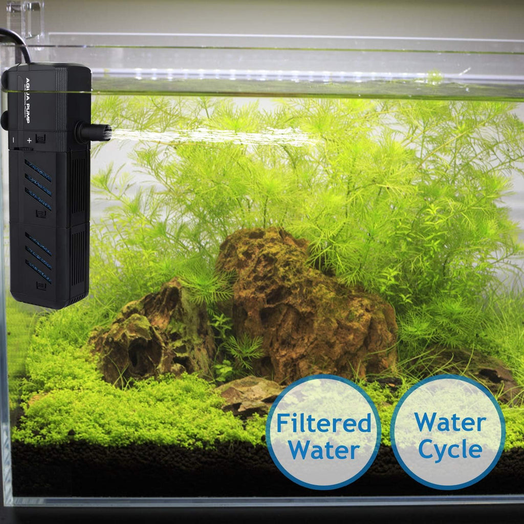 Submersible Aquarium Internal Filter 15W, Adjustable Fish Tank Filter with 400 GPH Water Pump for 150-300 Gallon Fish Tank