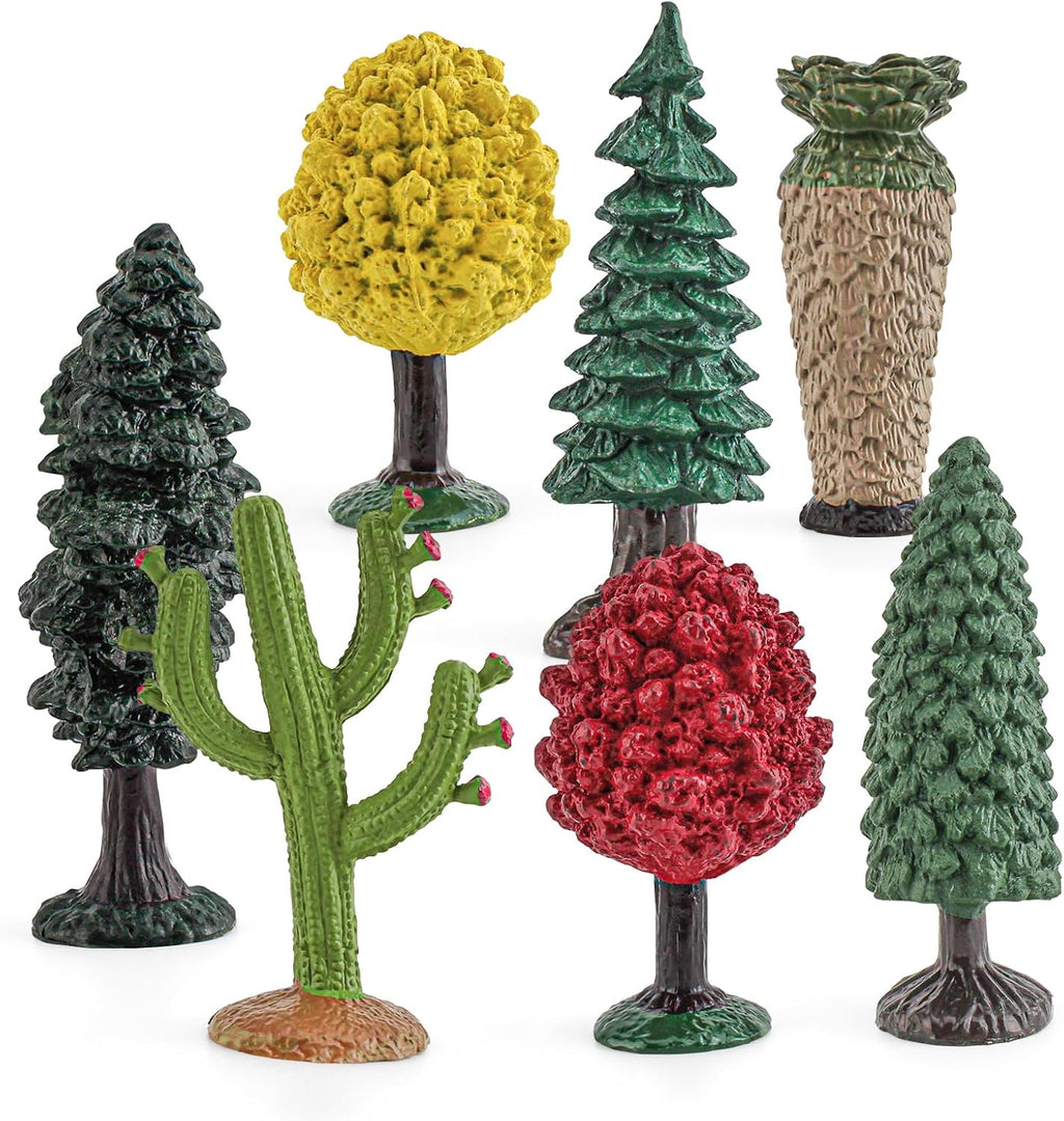 Realistic Plastic Trees Toys Plant Toy Set for Kids Sensory Bins Learning Toys Realistic Food Figurines School Projects Sand Box Decor