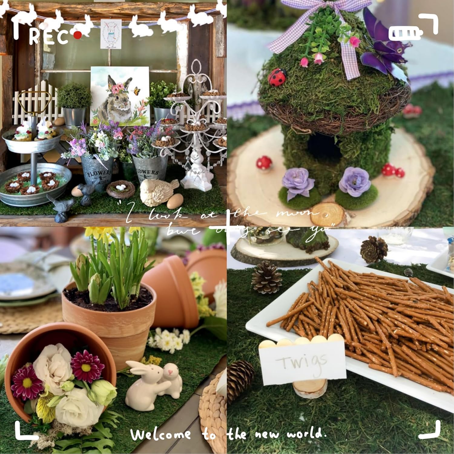 Byher Roll of Green Moss for Fairy Gardens Wedding Other Arts and Crafts (15.3x130cm (6" W x 51" L))