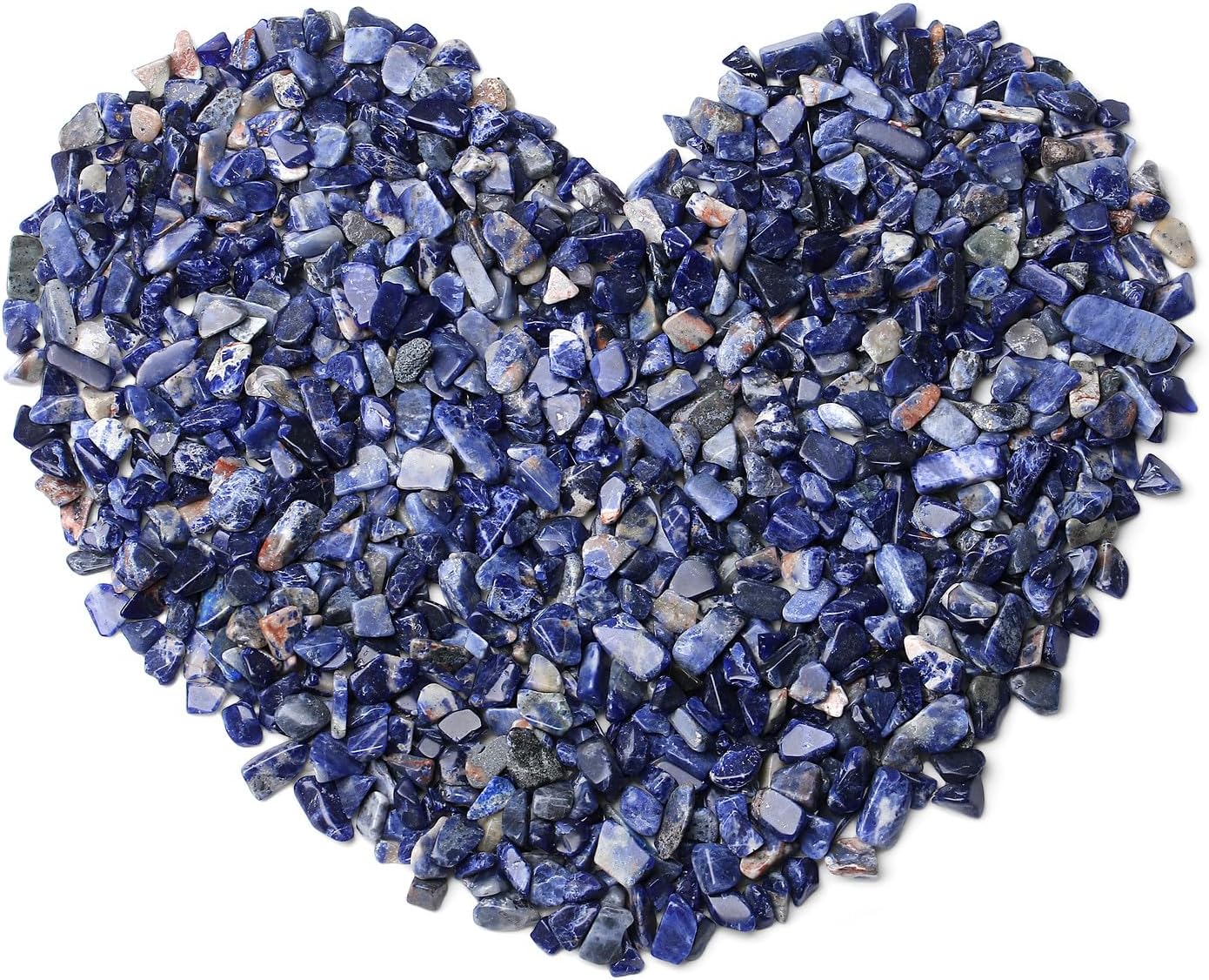 QINJIEJIE 0.9Lbs Blue Sodalite Rocks for Plants Vase Filler Small Gravel Bulk Irregular Shaped Decorative Aquarium Stones Terrarium Pebbles Landscaping Sand Crystal Chips Fish Tank Decorations