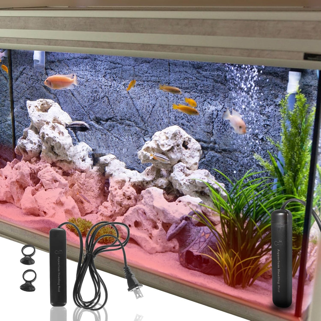 Aquarium Heating Rod Mini Fish Tank Heater with AI Constant Temperature Control Quartz Tube US Plug for Betta Fish Turtle Tanks and Aquariums
