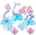 Decor365 Pink Blue Mermaid Centerpiece Under The Sea Table Decorations Girls Birthday Decor Ocean Coral Little Mermaid Theme Bday Tea Party Supplies