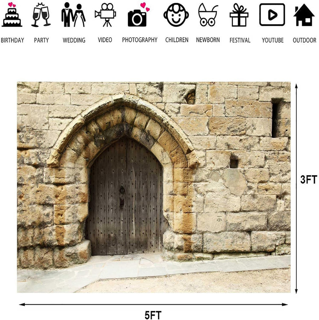 Stone Wall Backdrop Ancient Jerusalem Buildings Backdrops, 5x3ft, Old City Jerusalem Israel Cityscape Photography Background Party Supplies Room Decor Banner Photo Booth Props BJOKPR0620