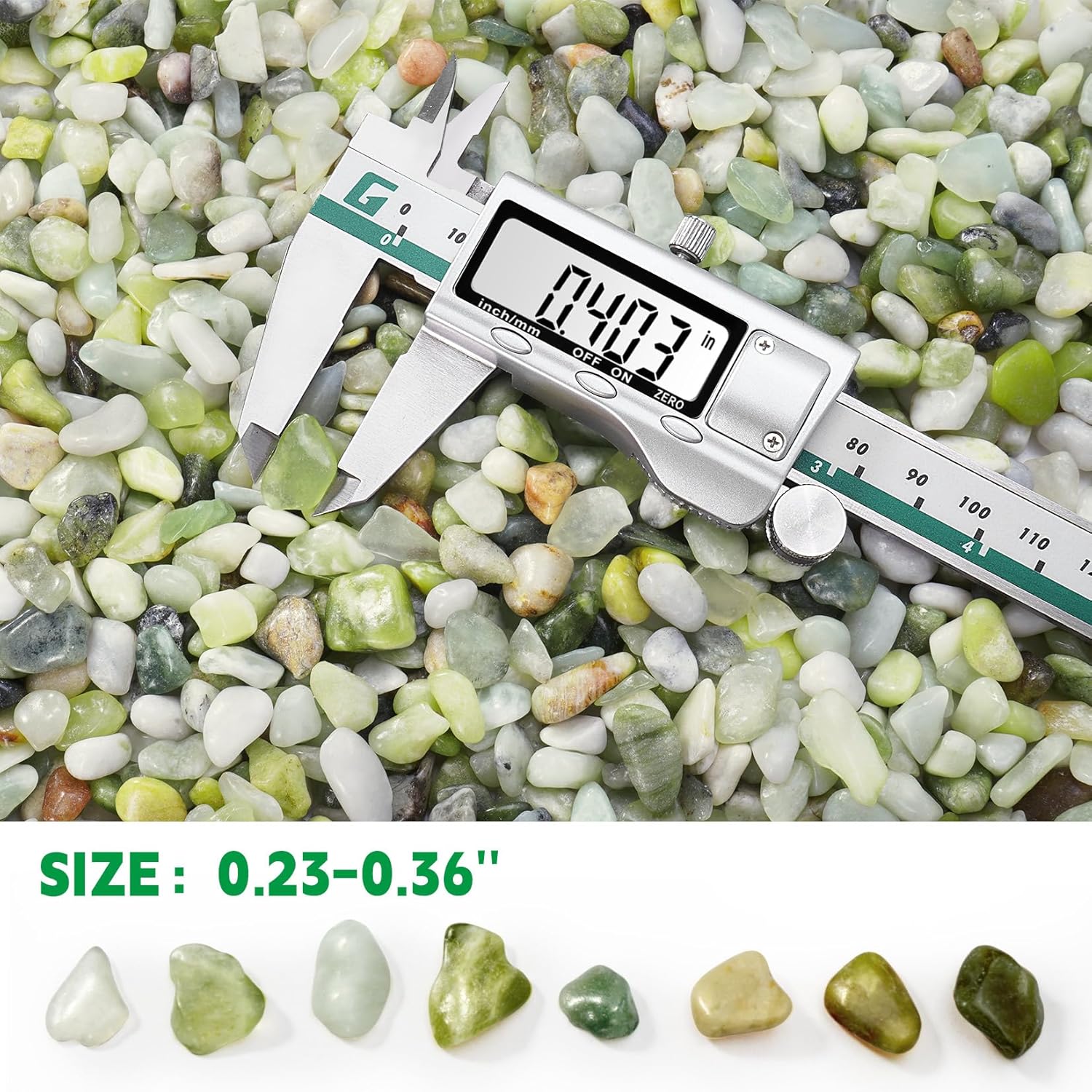 5 lb Jade Pebbles for Indoor Plants, 3/8 Inch Polished Decorative Pebbles for Vase, Bamboo, Succulent, Garden Landscape Decoration River Stone