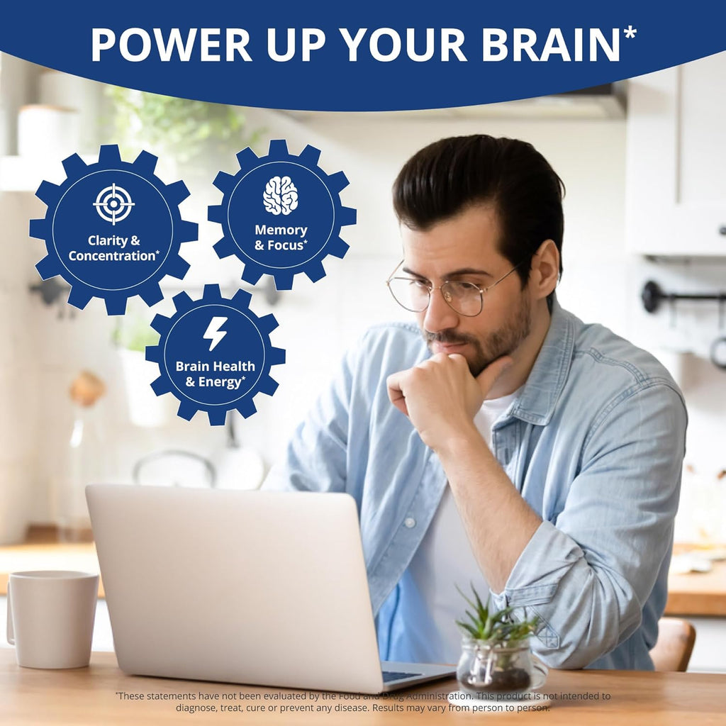 NuBrain Booster - Brain Supplement for Brain Booster, Memory, Focus & Clarity Support with St. John’s Wort, Ginkgo Biloba, Bacopa & More | Pack 2